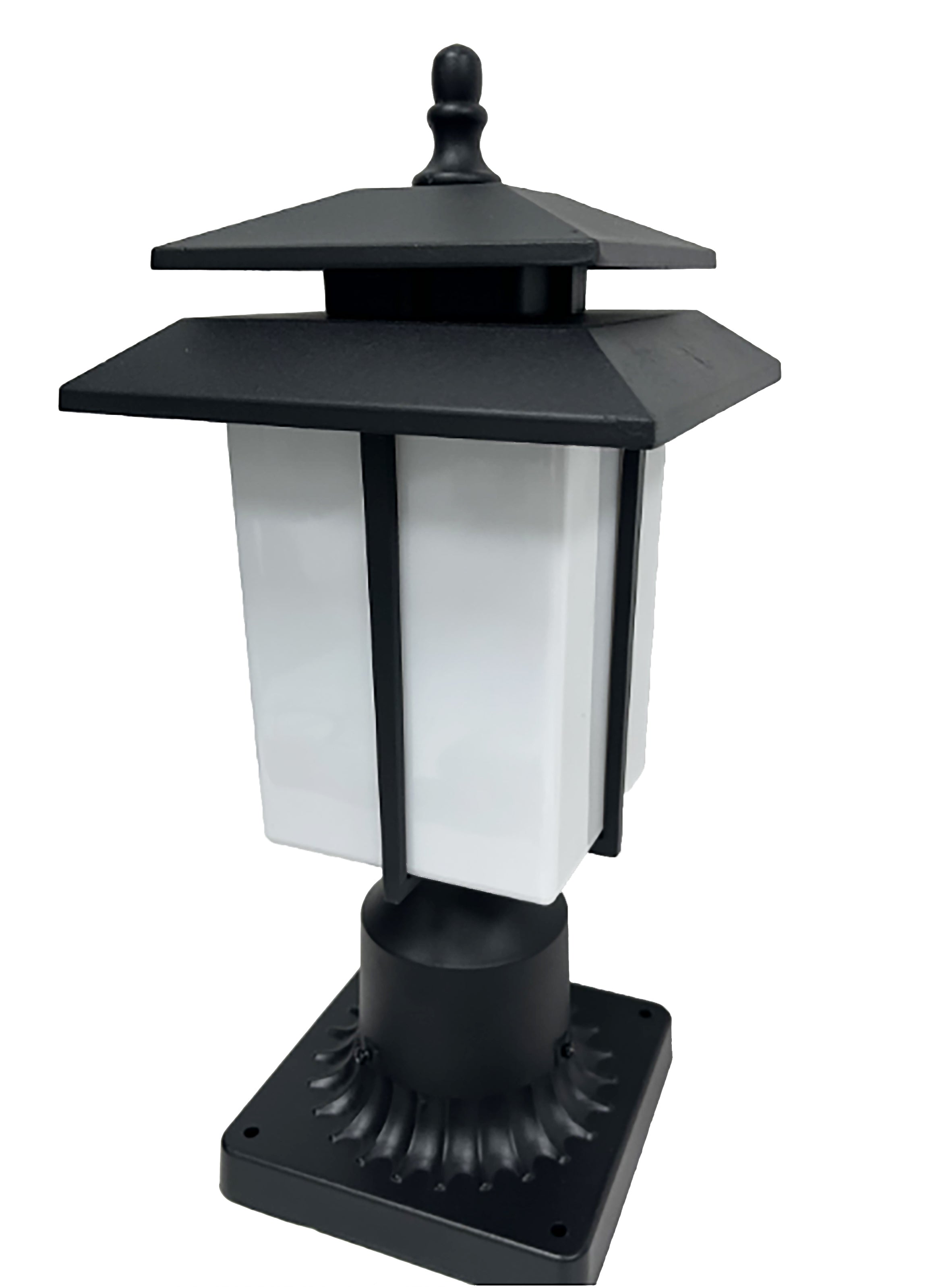 Outdoor column lights with light sensors