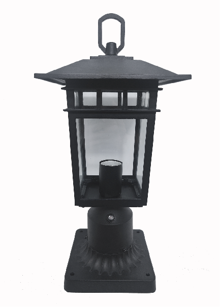 Outdoor column lights with light sensors